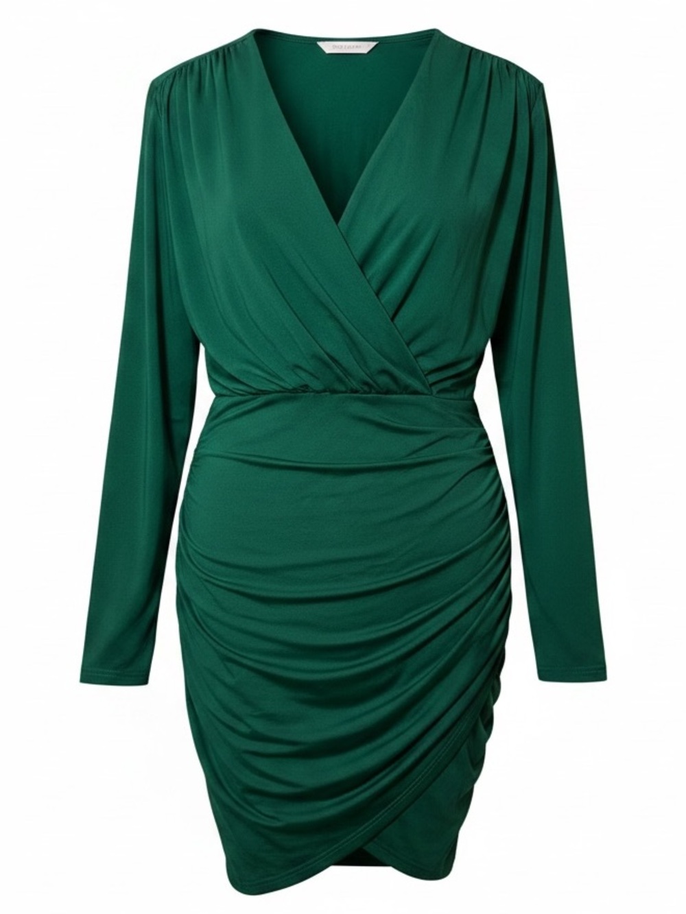 Grace Karin Emerald Green Long-Sleeve Wrap-Style Dress
